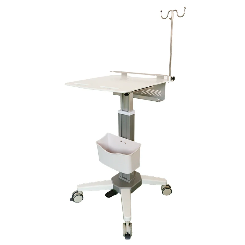 Laptop Cart With Basket and IV Pole