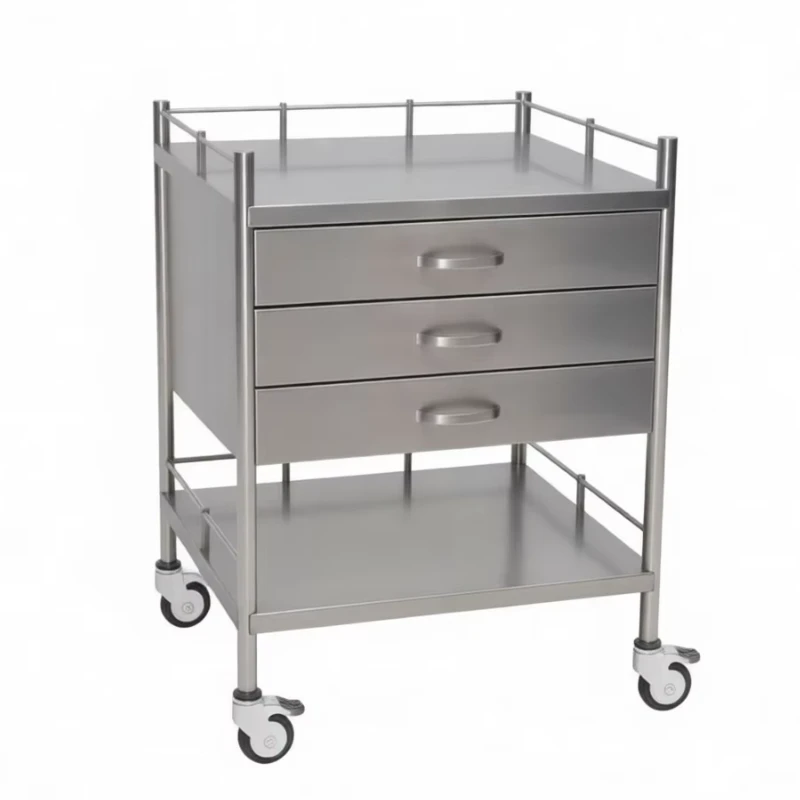 Carro médico de acero inoxidable para hospitales