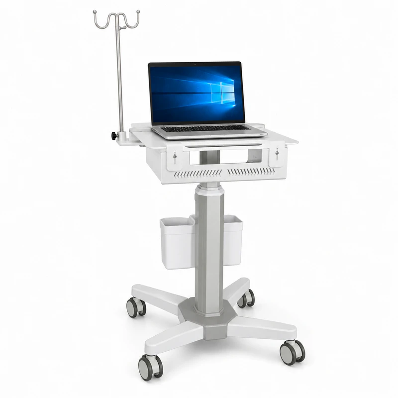 Carro médico de aluminio para ordenador portátil