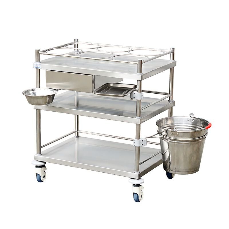 Stainless Steel Medical Trolley With Drawer
